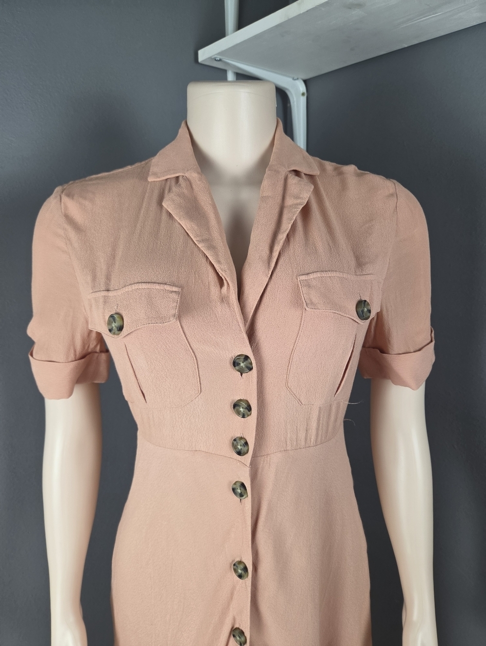 J. Crew Pink Buttoned Shirt Dress - Picture 5 of 12